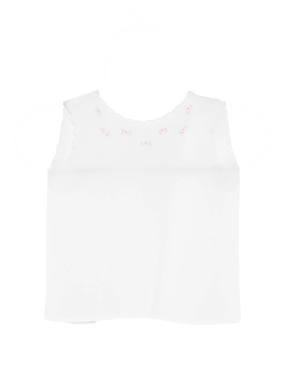 T-shirt per neonata Mariella Ferrari bianco con dettagli ricamati