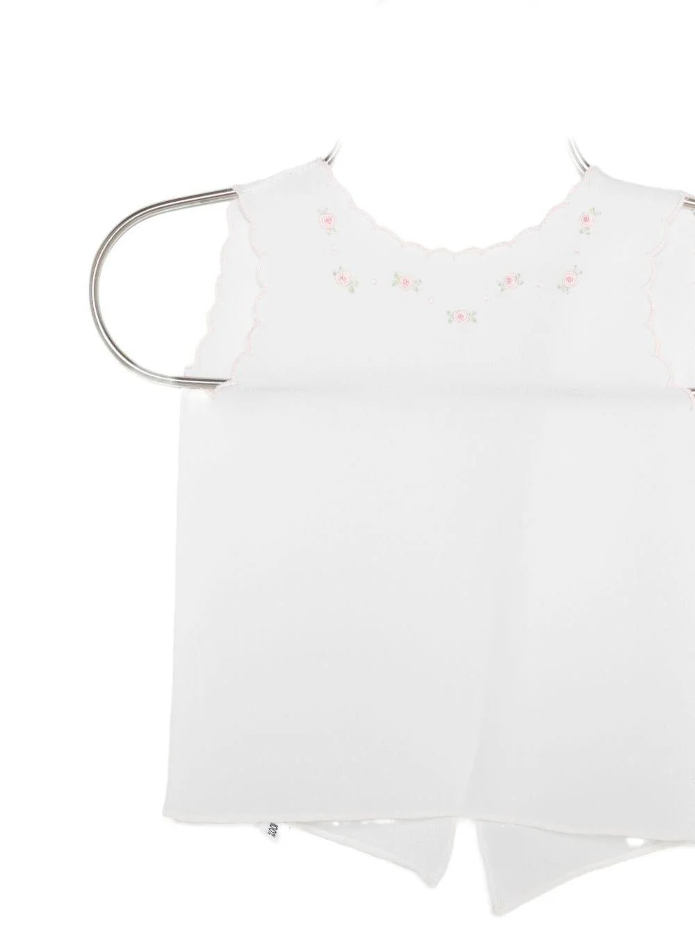 T-shirt per neonata Mariella Ferrari bianco con dettagli ricamati - Image 3
