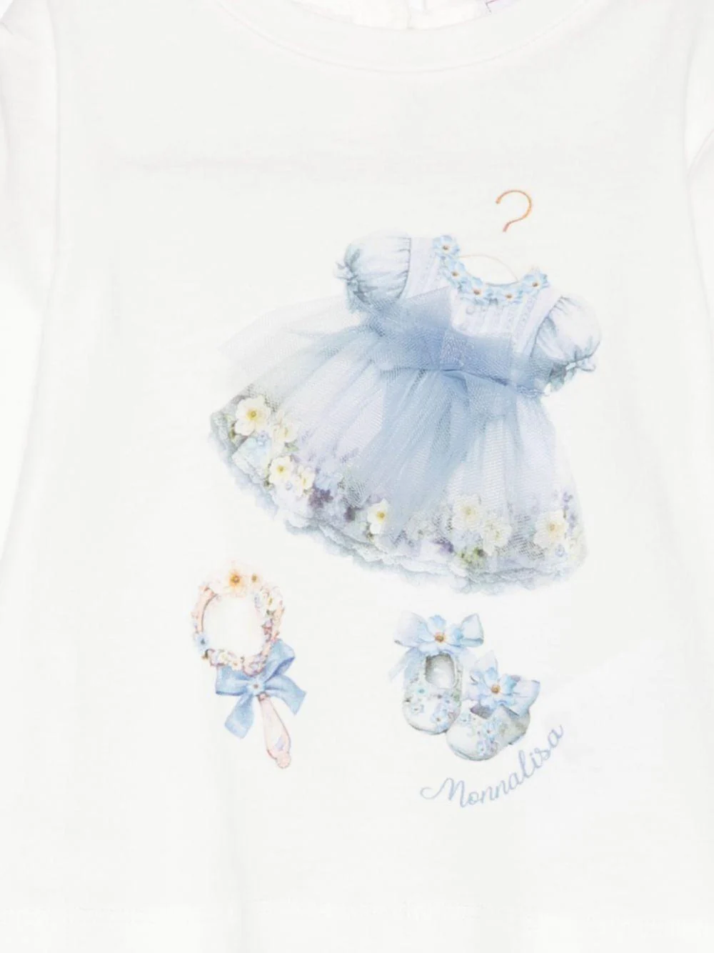 T-shirt per neonata Monnalisa bianca con stampa grafica - Image 2