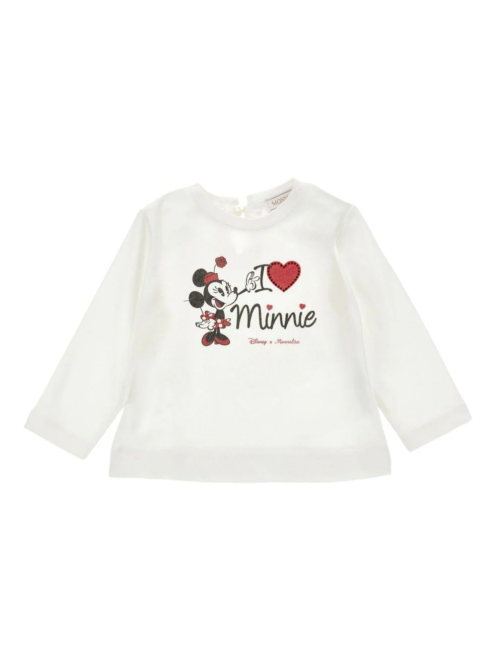 T-shirt per neonata Monnalisa bianca con stampa Minnie Mouse