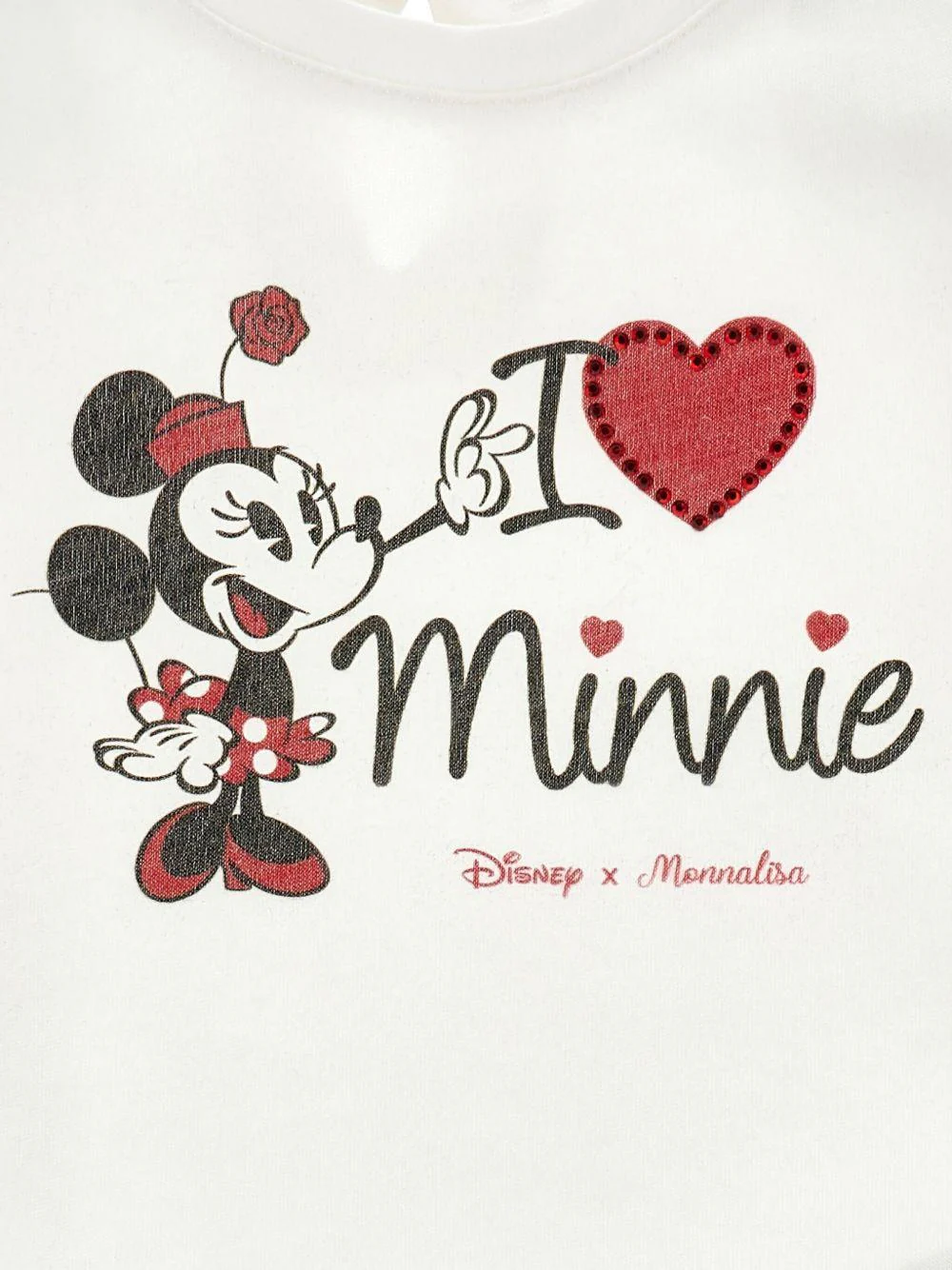 T-shirt per neonata Monnalisa bianca con stampa Minnie Mouse - Image 3