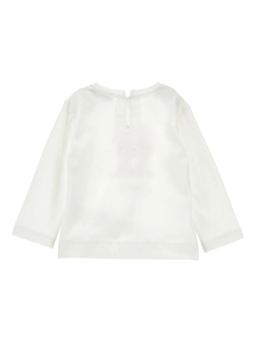 T-shirt per neonata Monnalisa bianco in cotone con stampa sul davanti - Image 2
