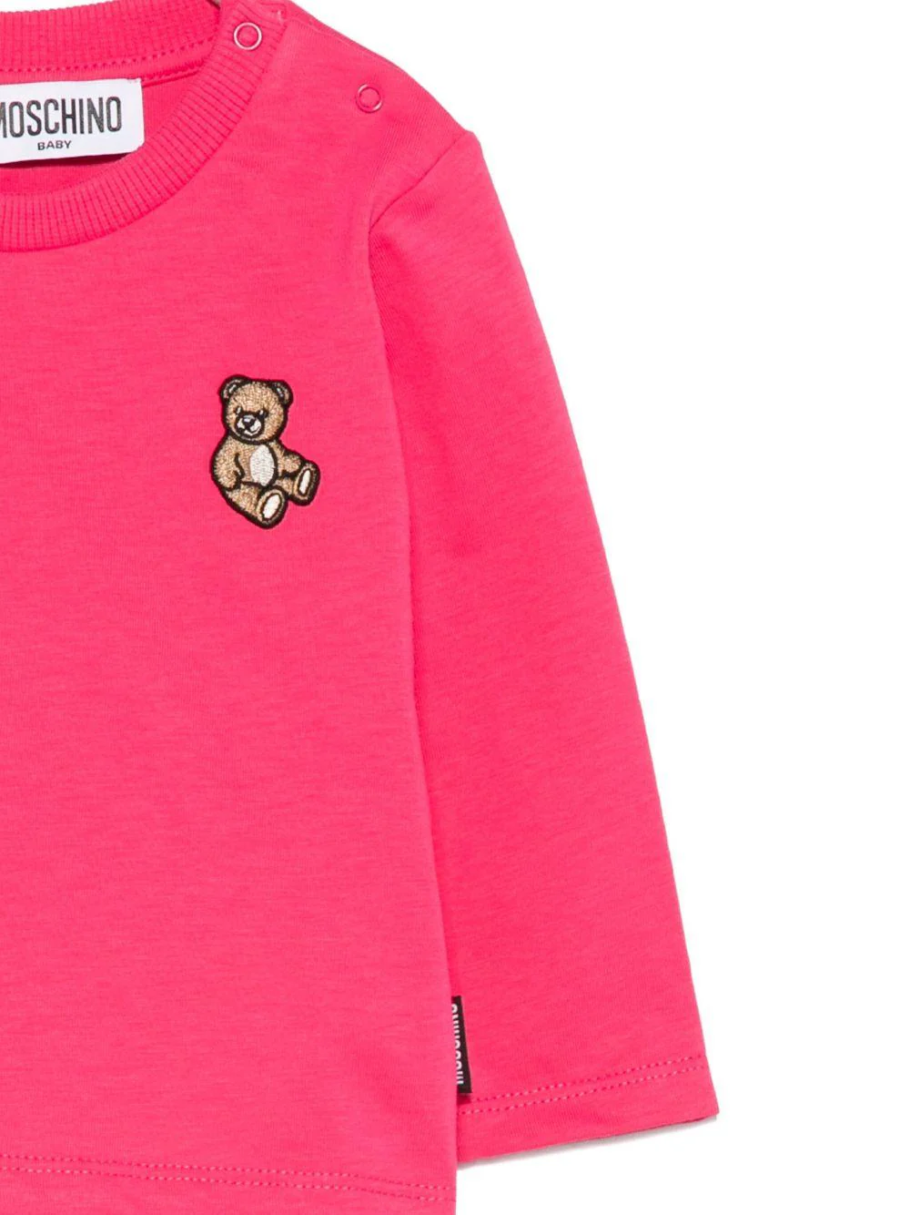 T-shirt per neonata Moschino Kids fucsia con motivo Teddy Bear - Image 3
