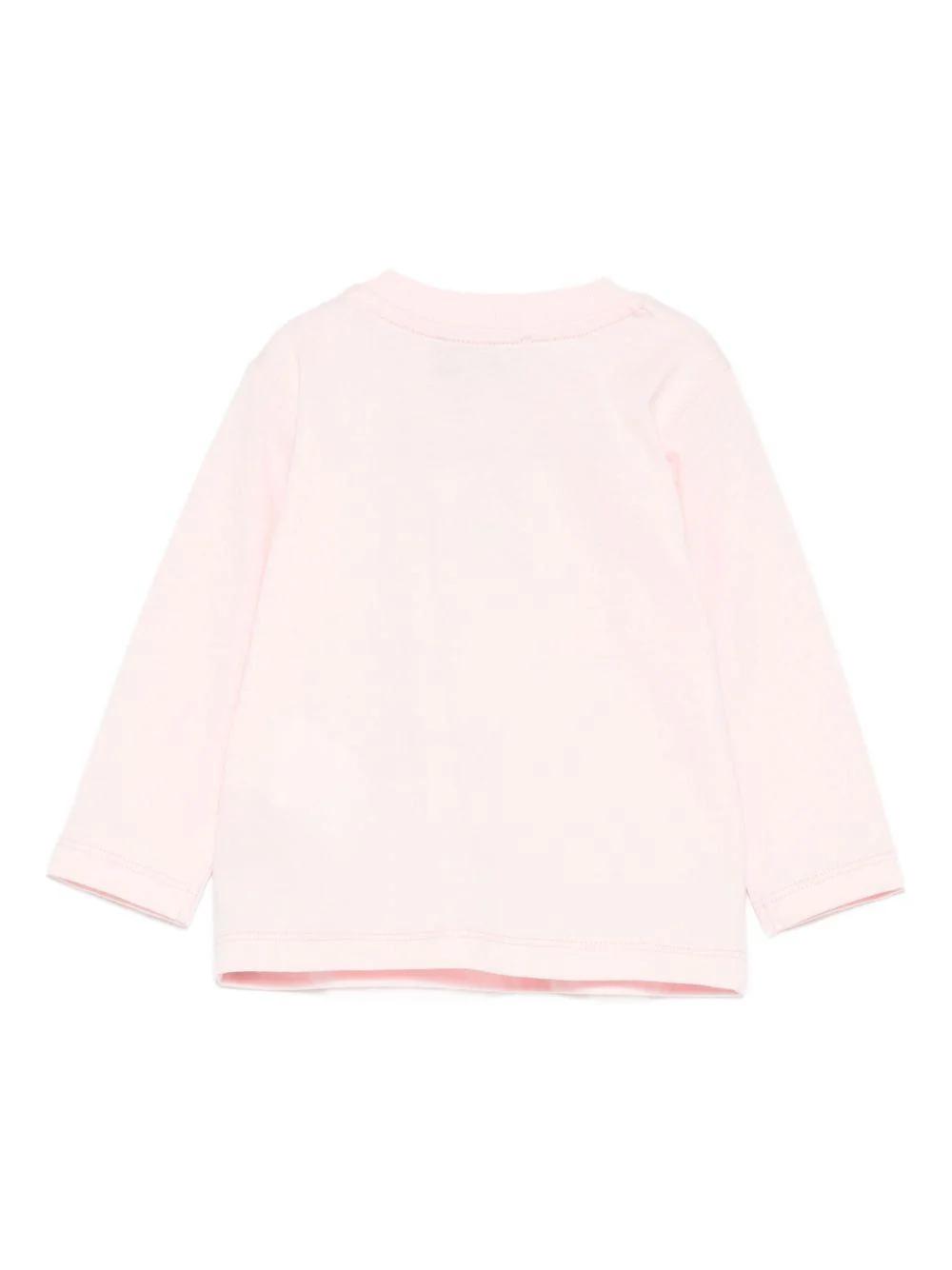 T-shirt per neonata Moschino Kids rosa con orsetto ricamato - Image 2