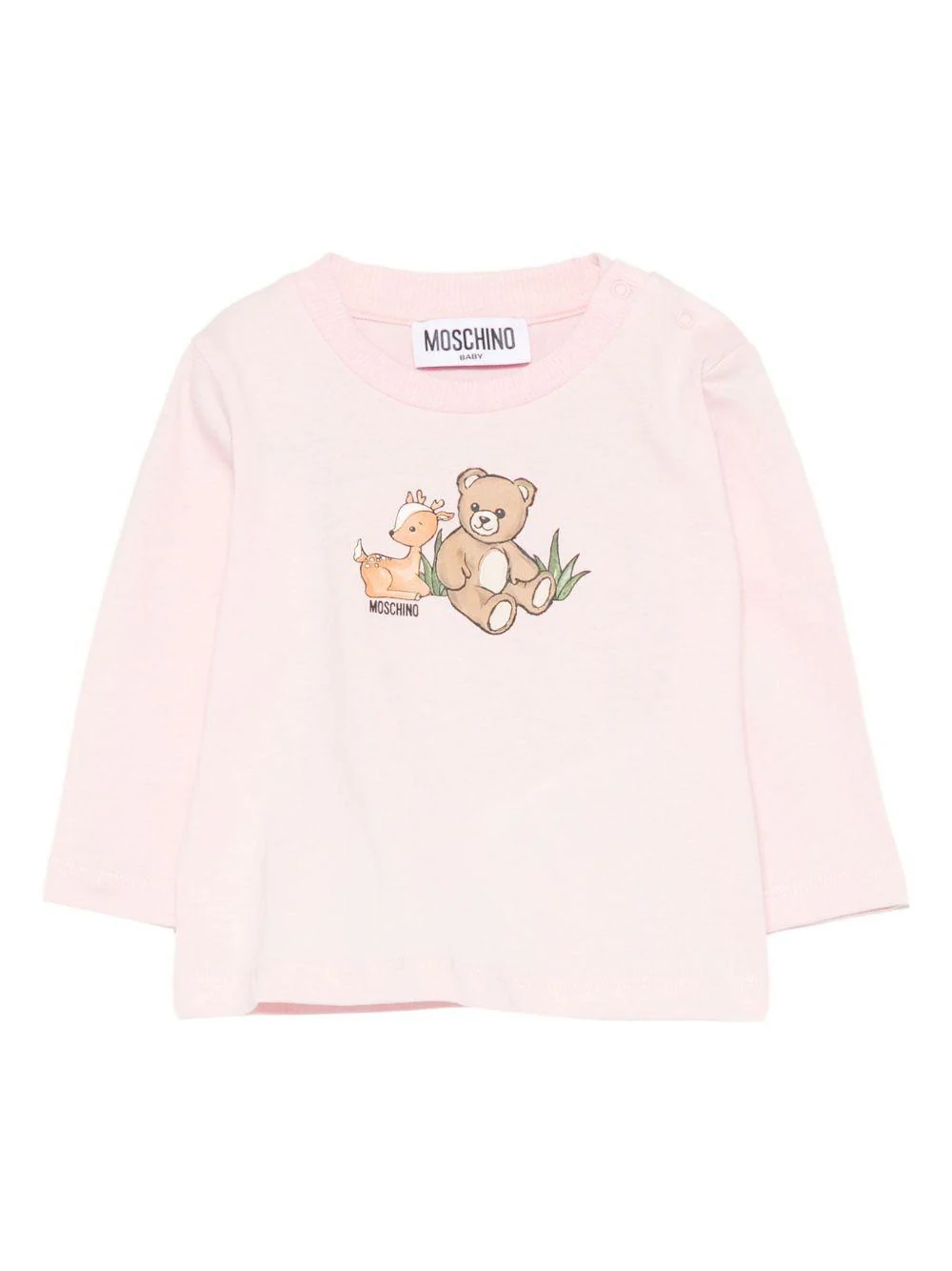 T-shirt per neonata Moschino Kids rosa con stampa grafica