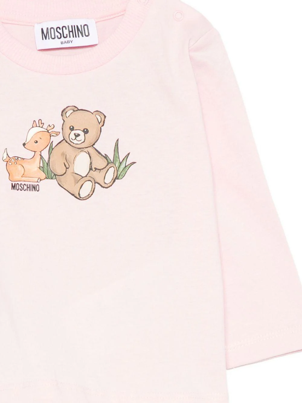 T-shirt per neonata Moschino Kids rosa con stampa grafica - Image 2