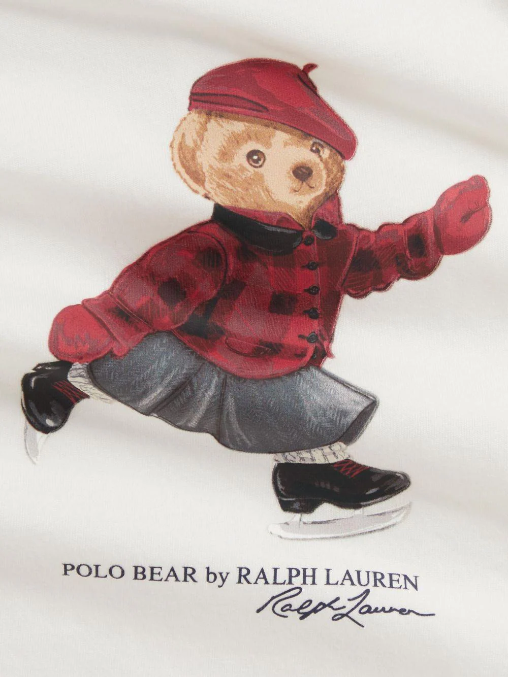 T-shirt per neonata Polo Ralph Lauren Kids bianca con stampa Polo Bear - Image 3