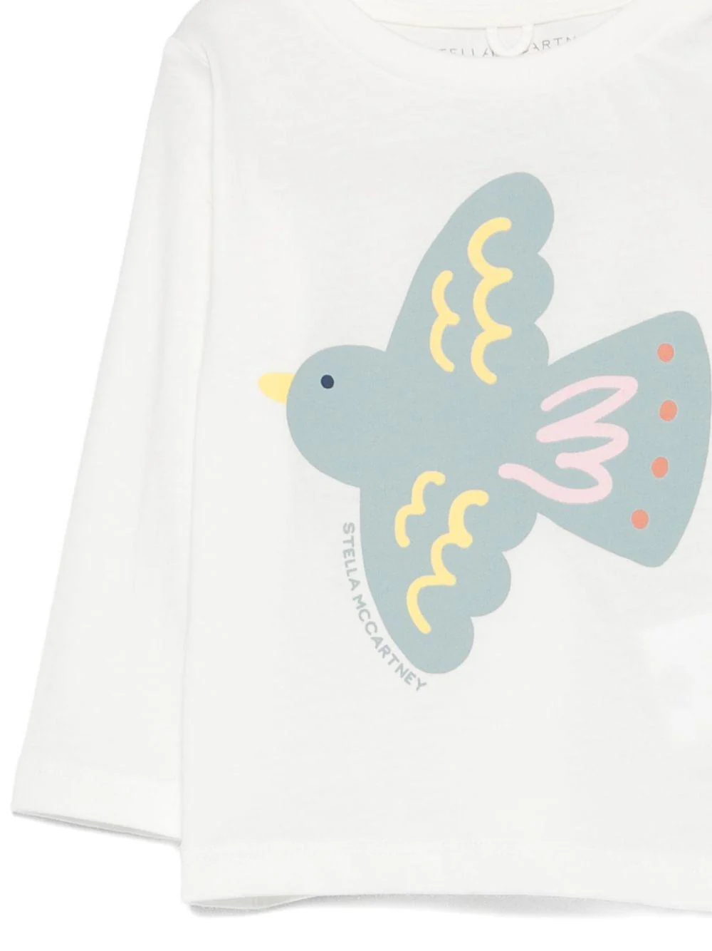 T-shirt per neonata Stella McCartney Kids bianco con stampa uccello - Image 2