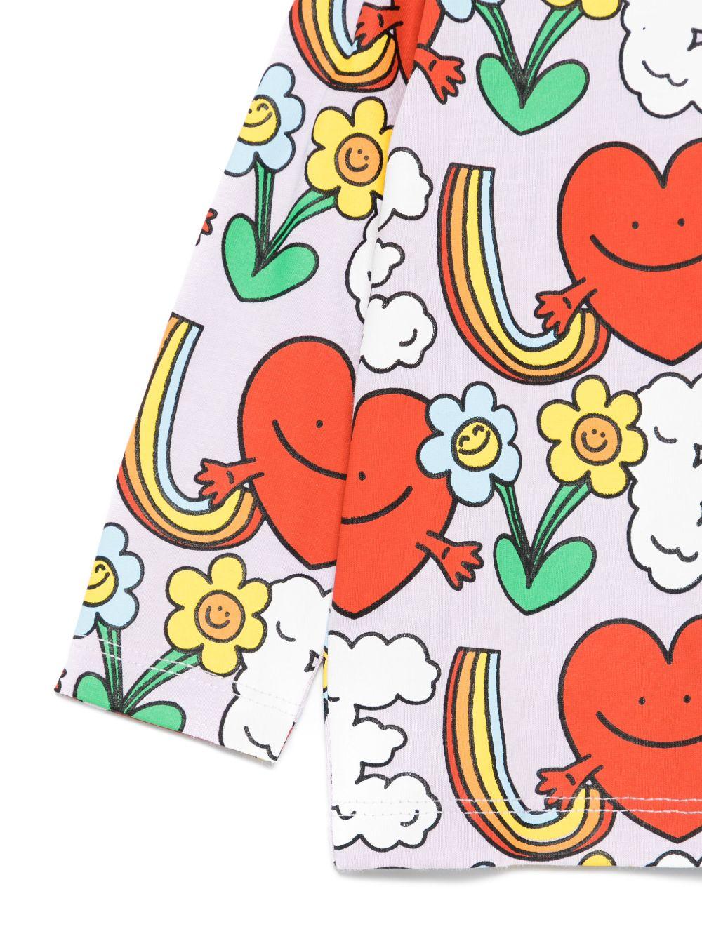 T-shirt per neonata Stella McCartney Kids lilla con stampa grafica - Image 3