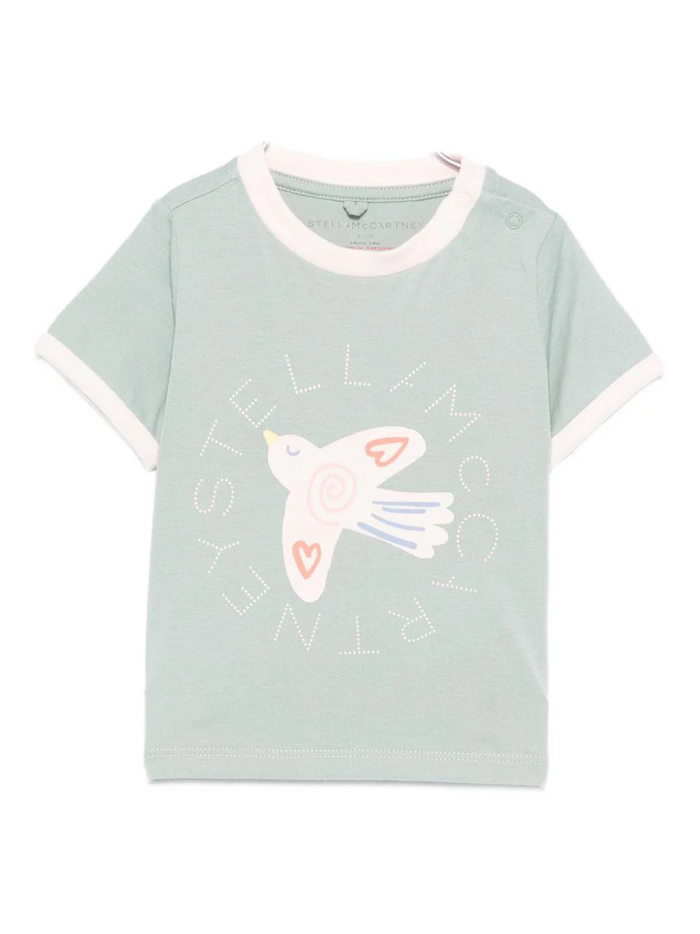 T-shirt per neonata Stella McCartney Kids verde con stampa sul davanti