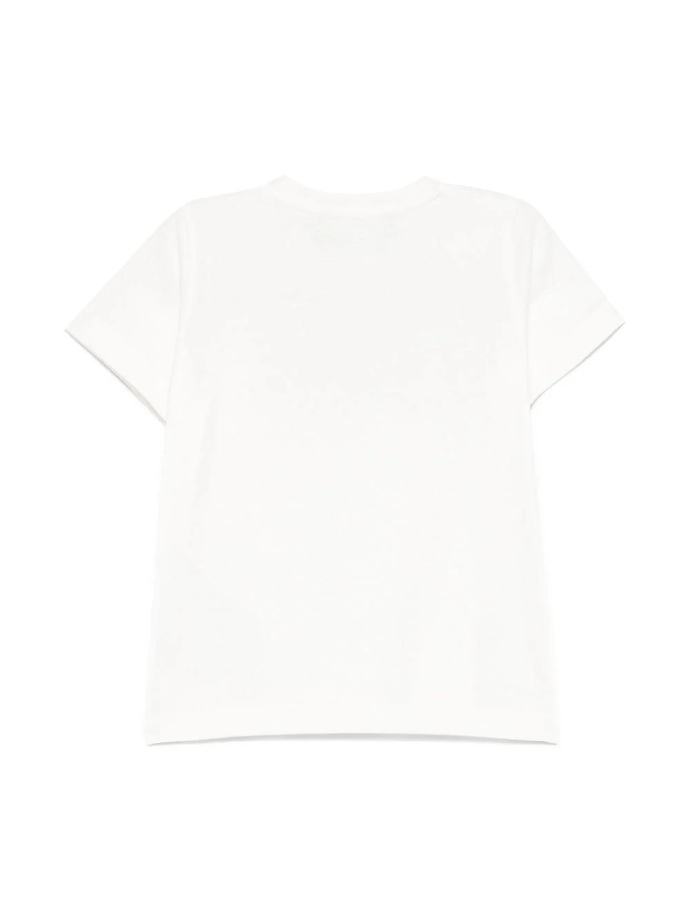 T-shirt per neonata Versace Kids bianco con stampa logo e chiusura a pressione sulla spalla - Image 3