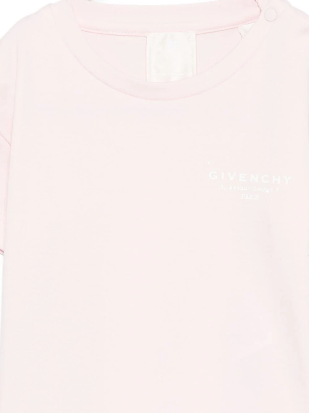 T-shirt per neonati Givenchy Kids rosa con logo sul davanti - Image 3