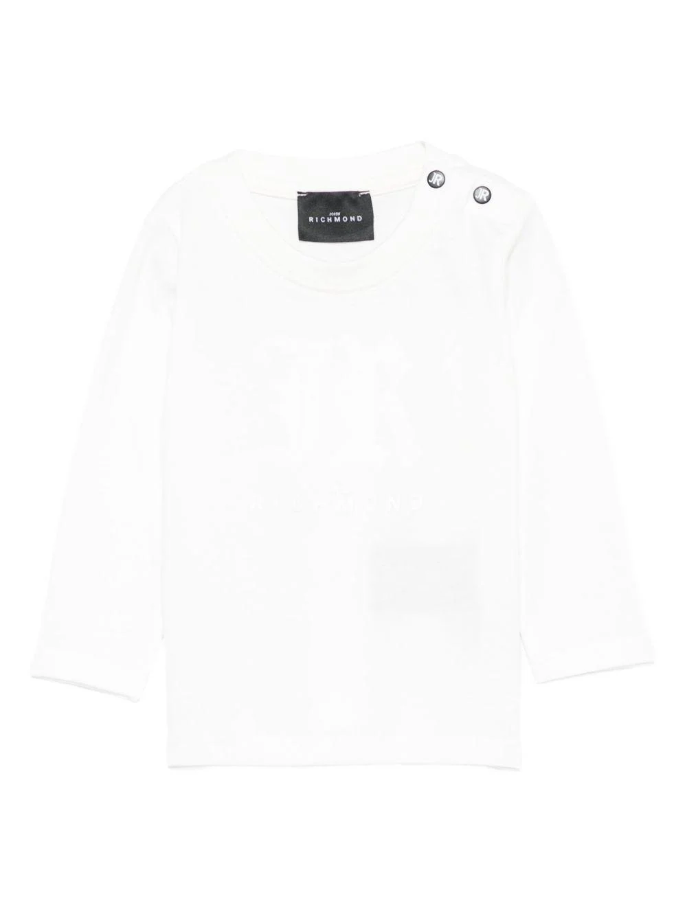 T-shirt per neonati John Richmond Junior bianco con maniche lunghe
