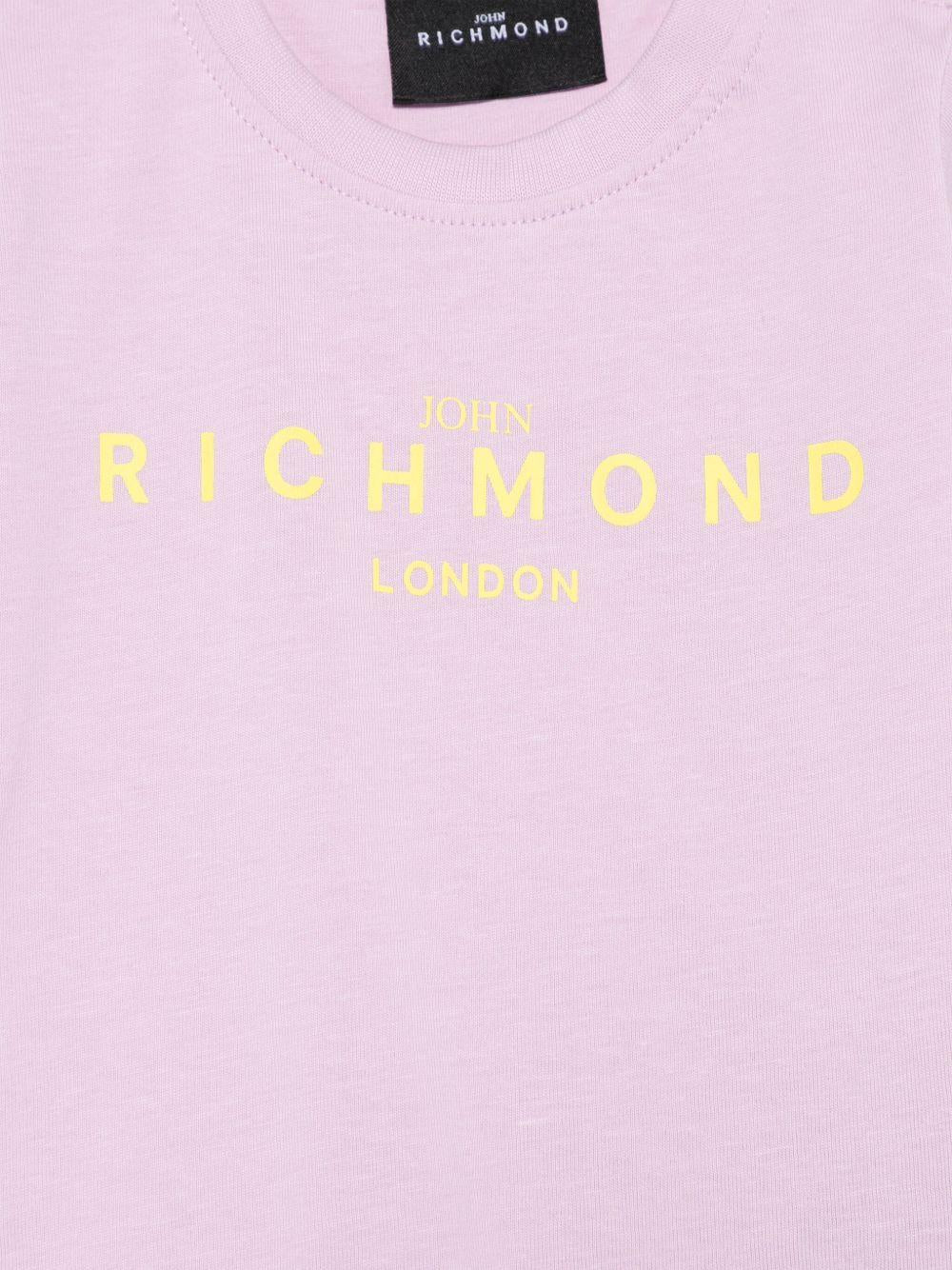 T-shirt per neonati John Richmond Junior lilla con logo - Image 3