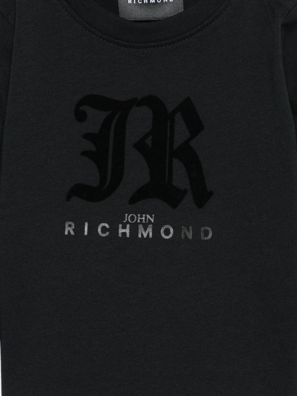 T-shirt per neonati John Richmond Junior nero con maniche lunghe - Image 2