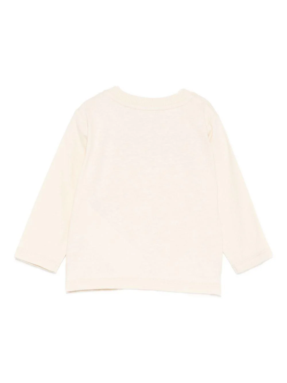 T-shirt per neonati Moschino Kids beige con stampa logo - Image 2