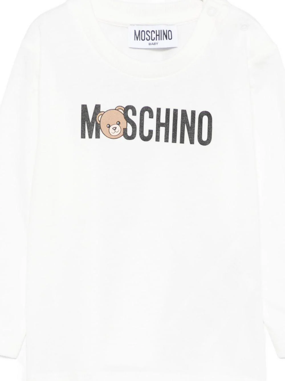 T-shirt per neonati Moschino Kids bianca con stampa Teddy - Image 2