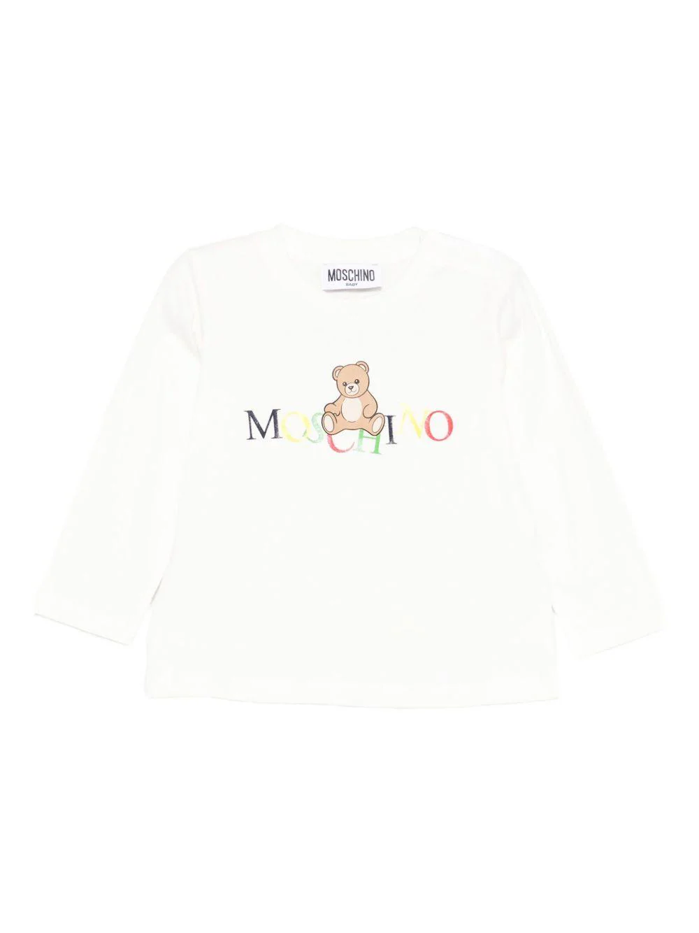 T-shirt per neonati Moschino Kids bianco con motivo Teddy