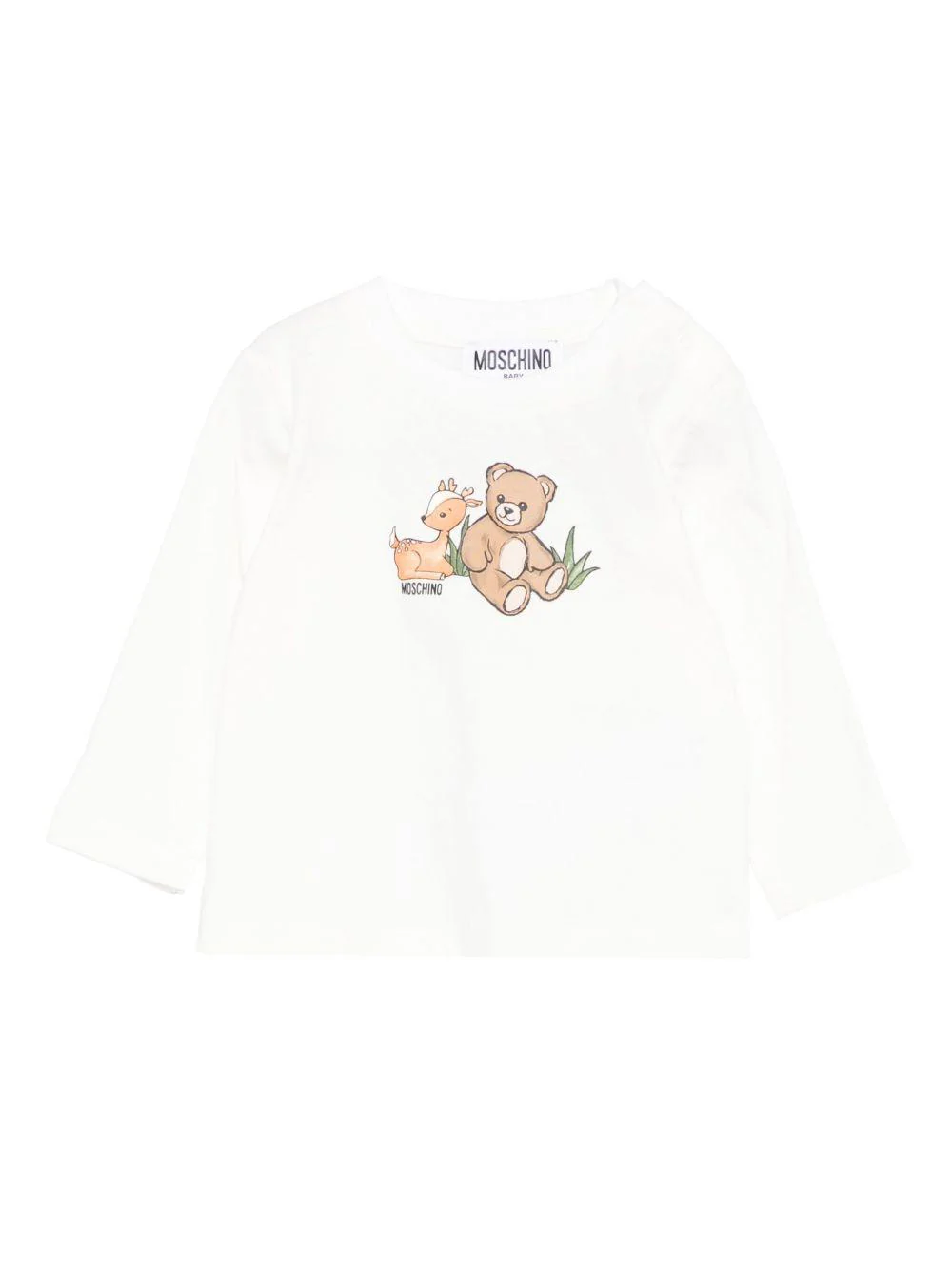 T-shirt per neonati Moschino Kids bianco con stampa grafica
