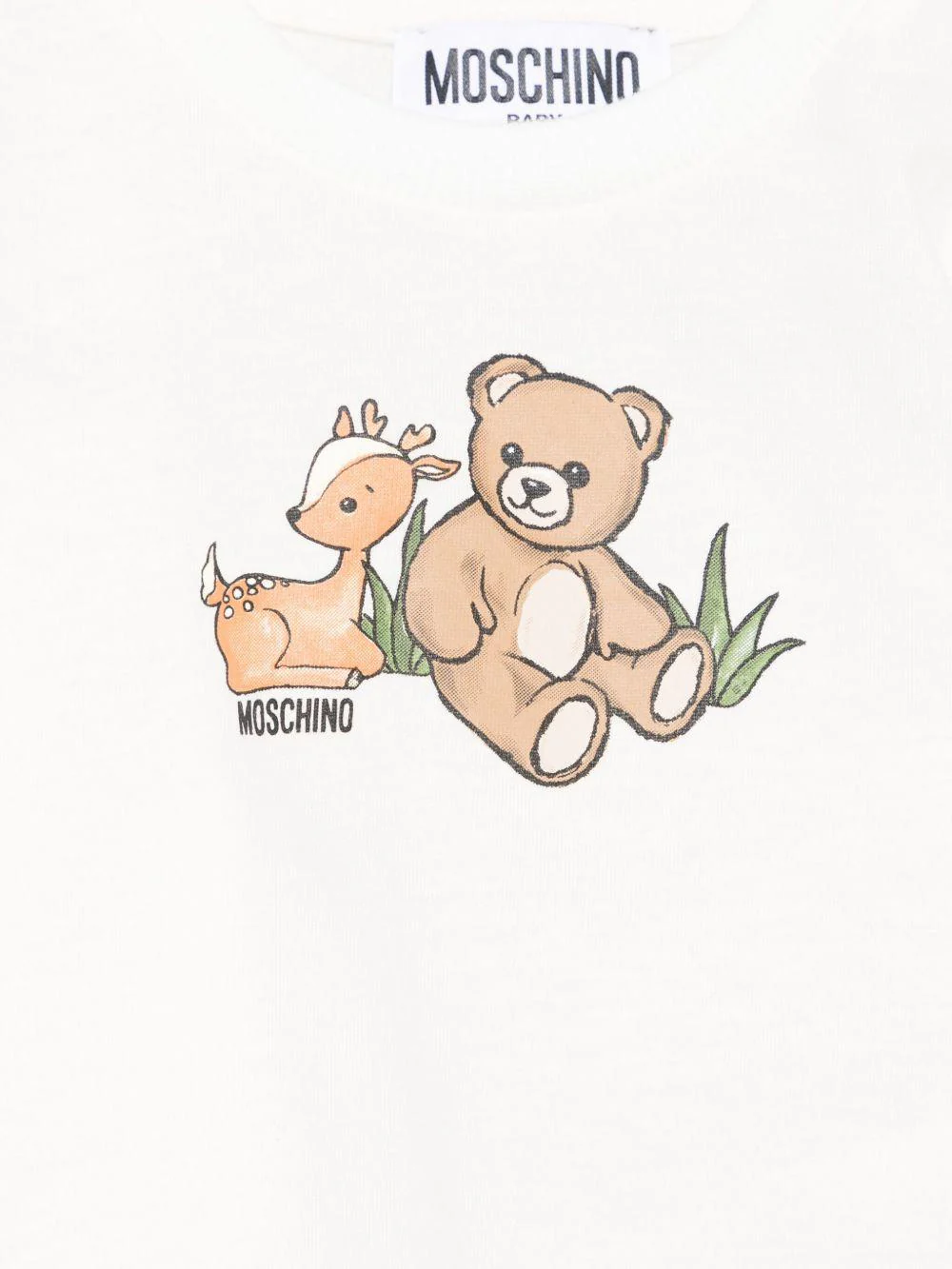 T-shirt per neonati Moschino Kids bianco con stampa grafica - Image 3