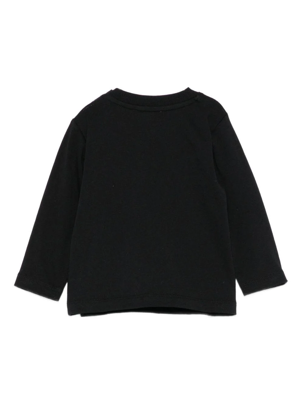 T-shirt per neonati Moschino Kids nero con orsetto ricamato - Image 2