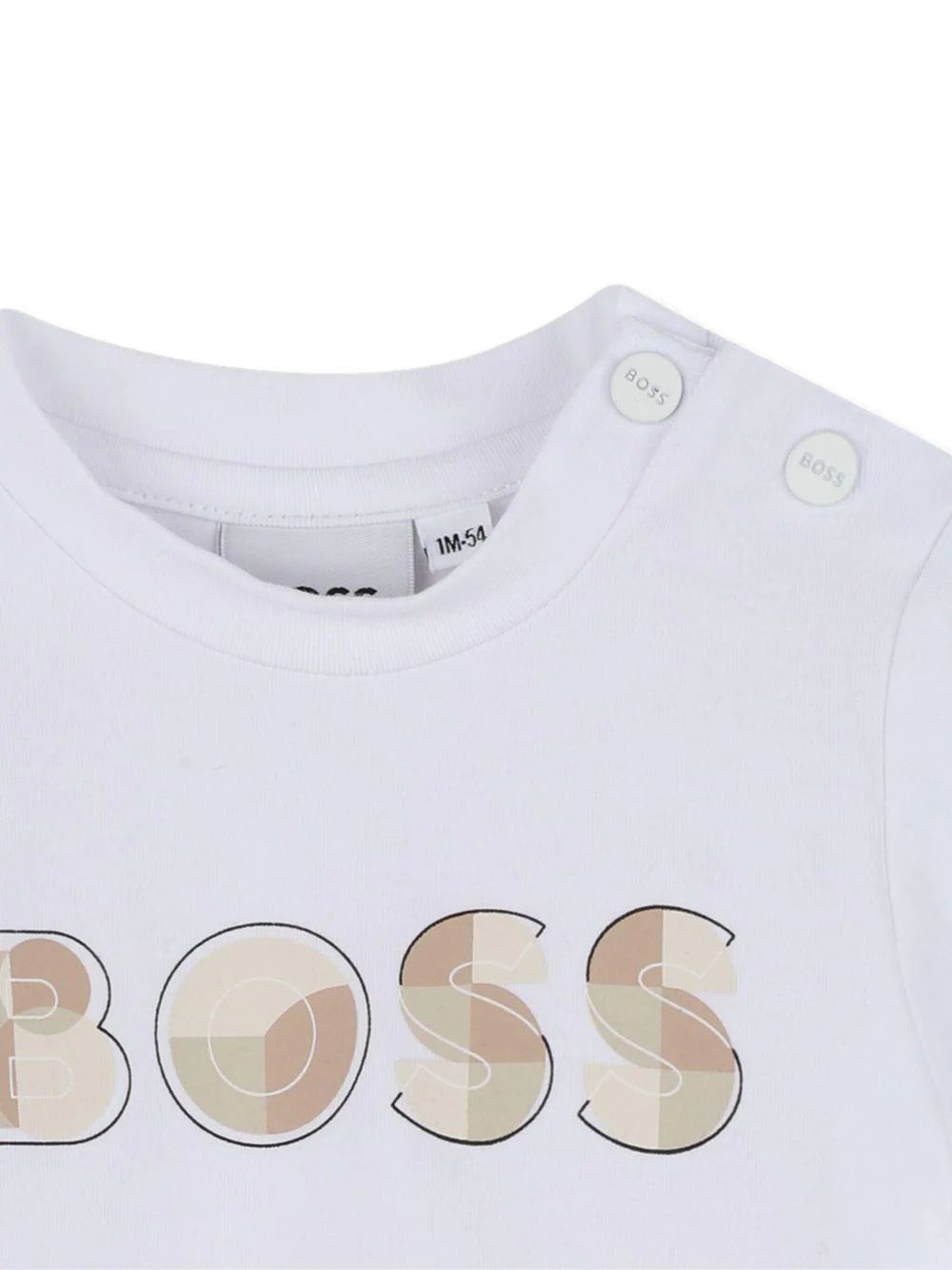 T-shirt per neonato Boss Kids bianca con maniche a 3/4 - Image 3