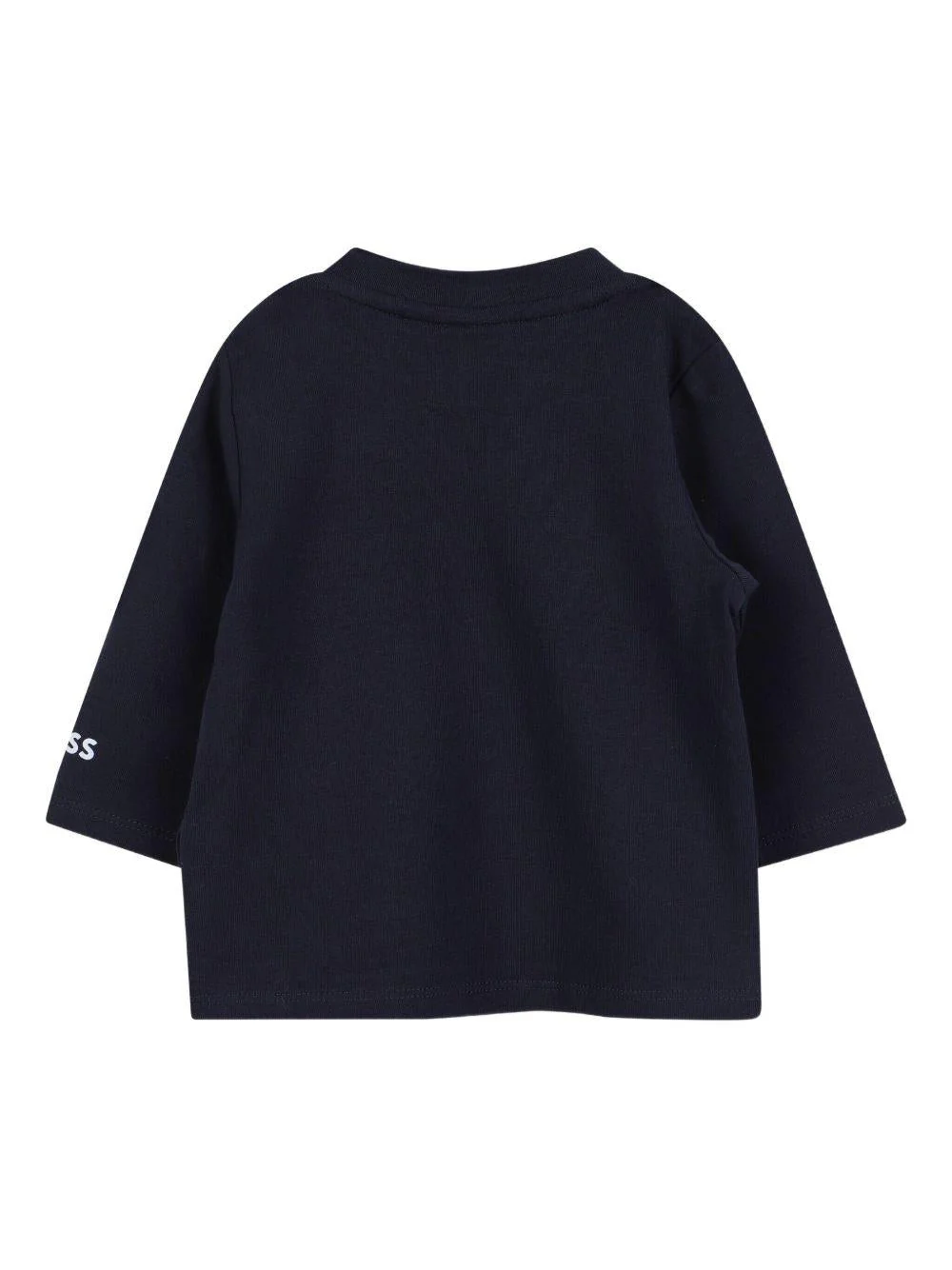 T-shirt per neonato Boss Kids blu con stampa sul logo sul davanti - Image 2