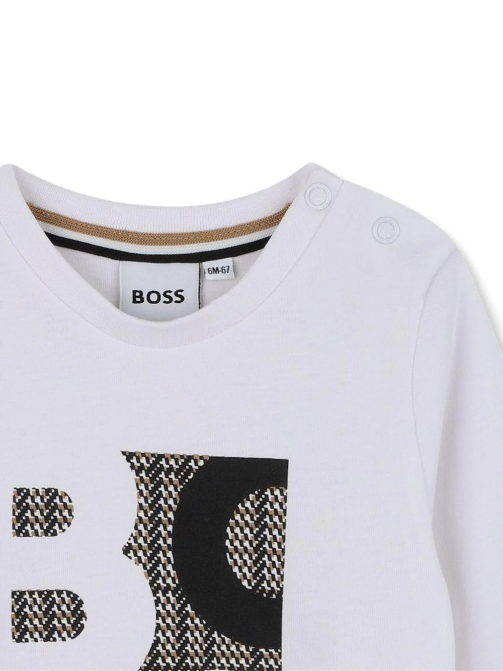 T-shirt per neonato Boss Kidswear bianco con stampa con logo - Image 3