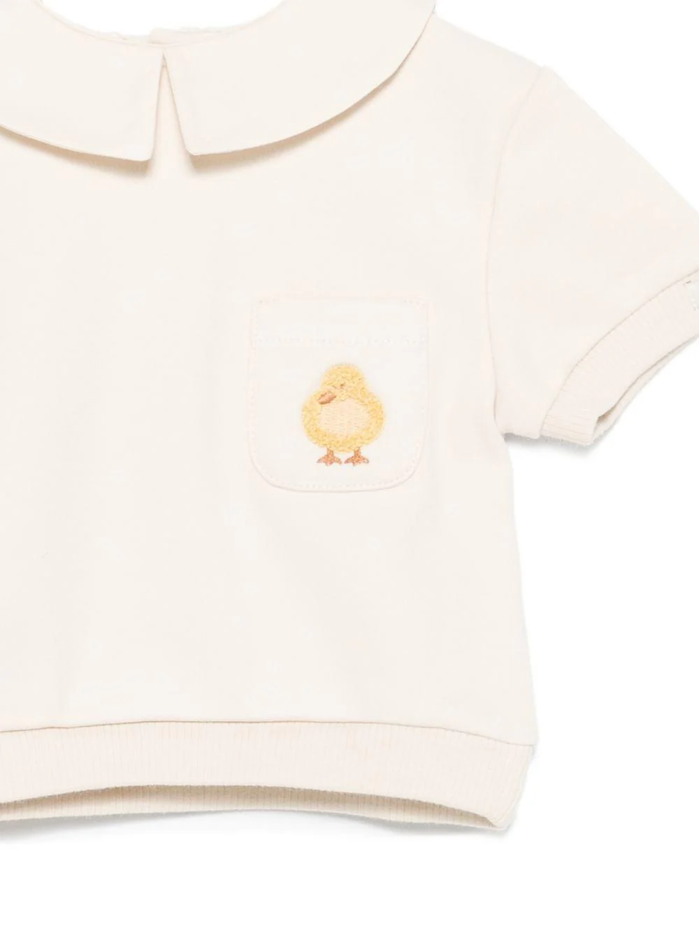 T-shirt per neonato Donsje beige con ricamo pulcino - Image 3
