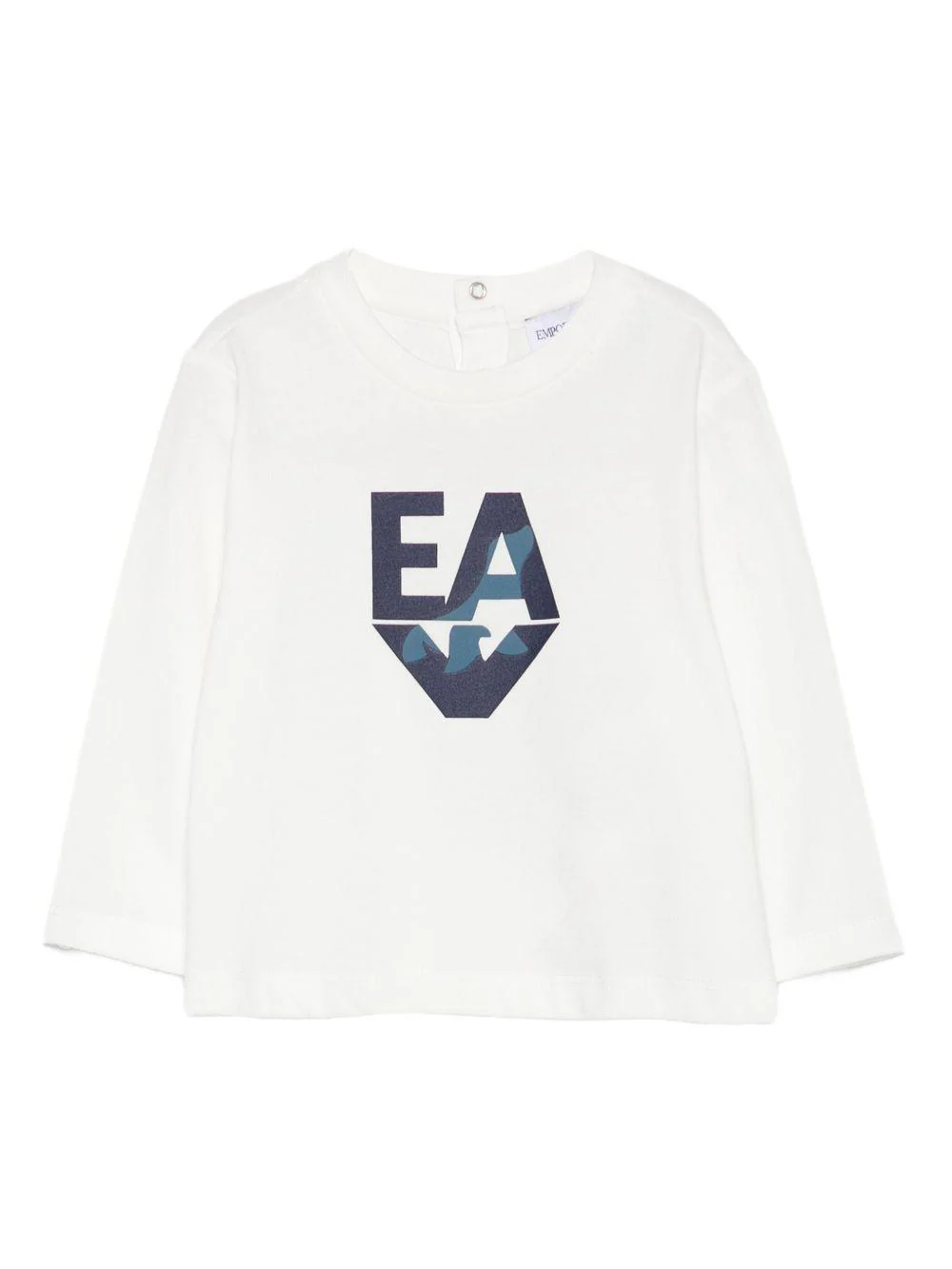 T-shirt per neonato Emporio Armani Kids bianca con logo sul davanti