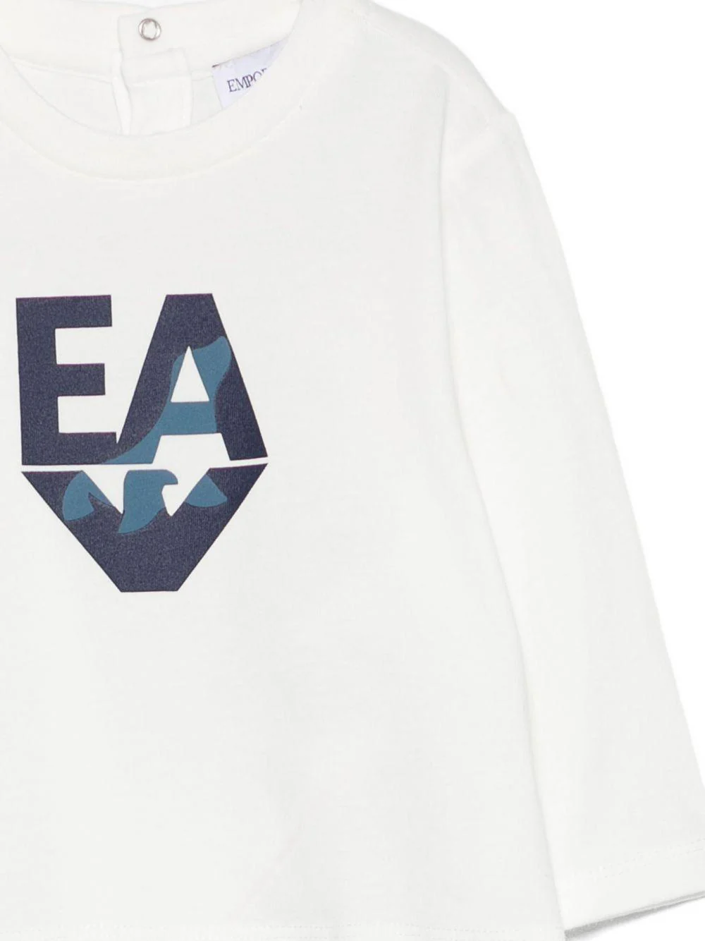 T-shirt per neonato Emporio Armani Kids bianca con logo sul davanti - Image 2