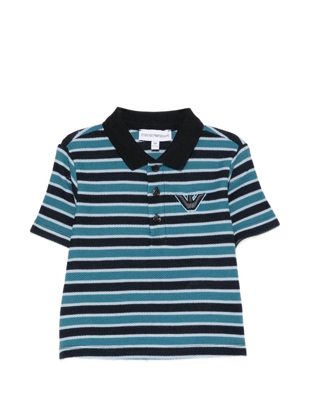 T-shirt per neonato Emporio Armani Kids blu con design a righe