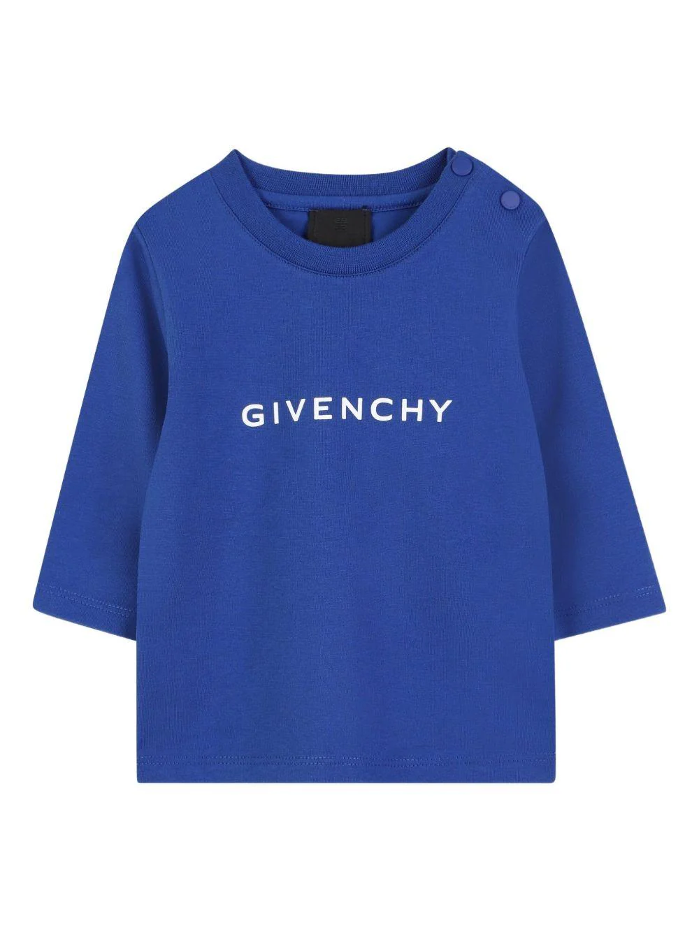 T-shirt per neonato Givenchy Kids blu con logo frontale