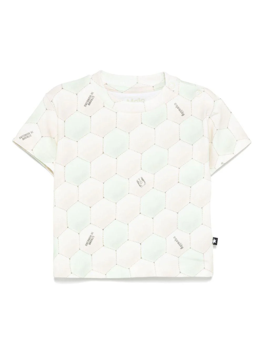 T-shirt per neonato Molo Riley beige con stampa all-over