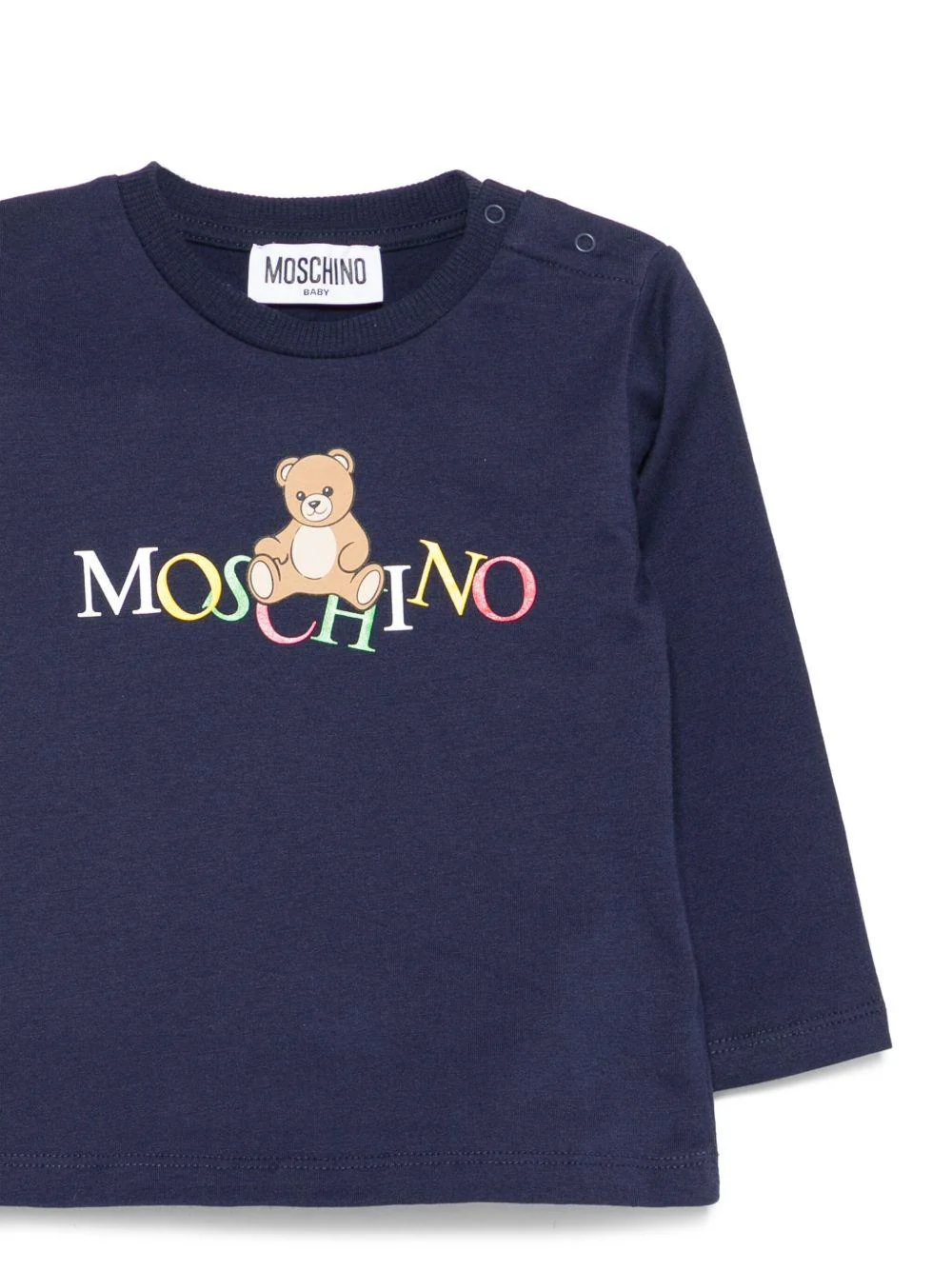 T-shirt per neonato Moschino Kids blu con motivo Teddy - Image 3