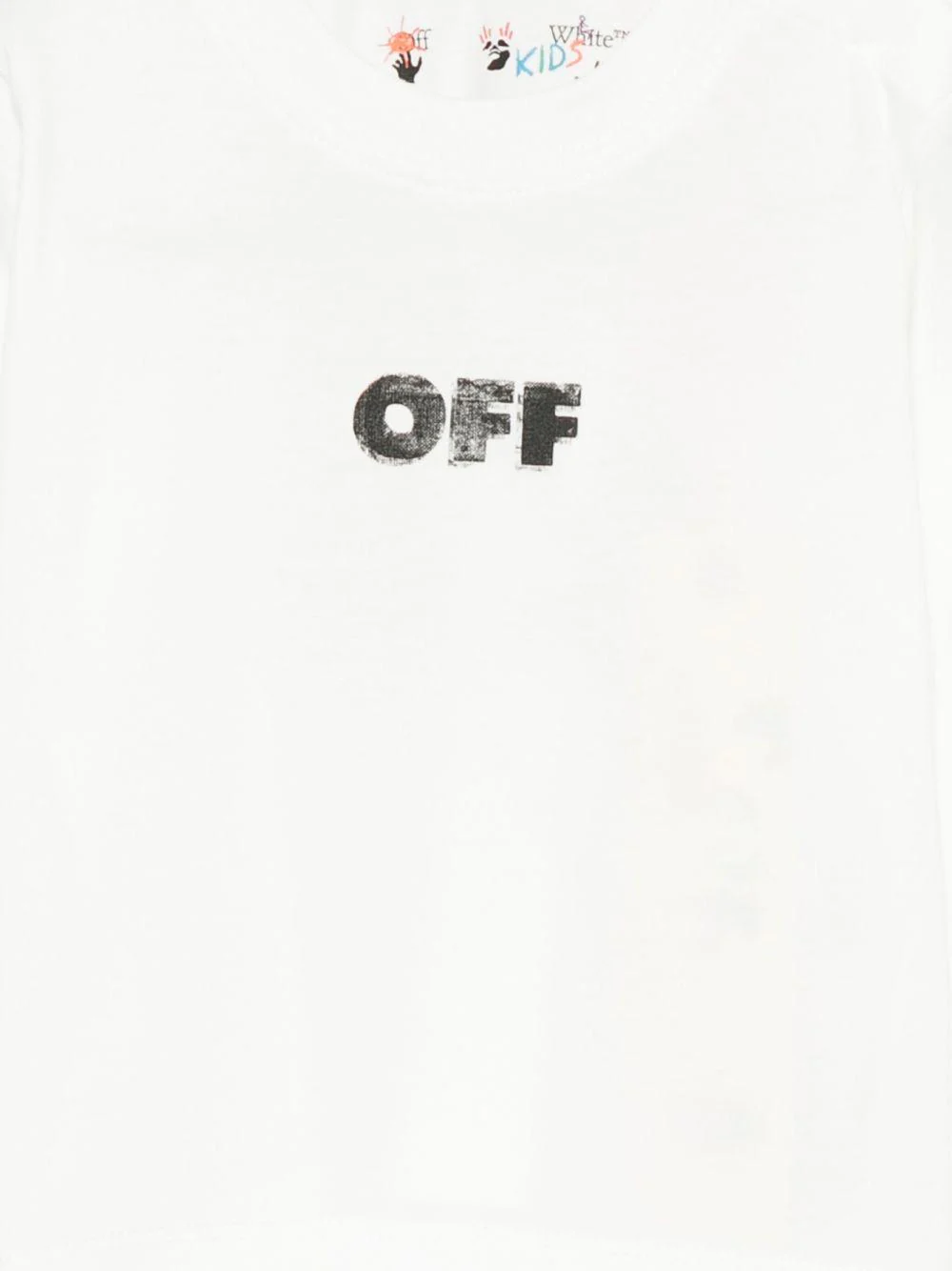 T-shirt per neonato Off-White Kids bianca con logo stampato e maniche lunghe - Image 2