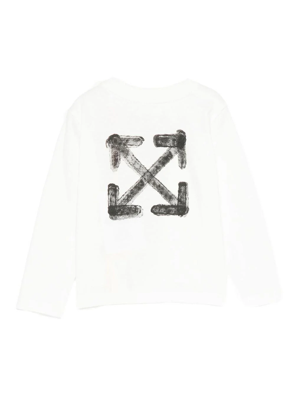 T-shirt per neonato Off-White Kids bianca con logo stampato e maniche lunghe - Image 3