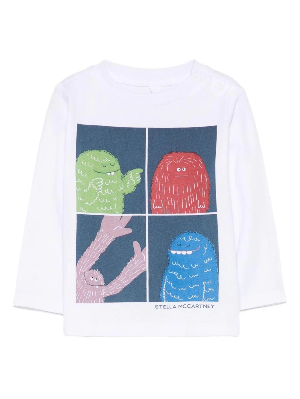 T-shirt per neonato Stella McCartney Kids bianco con stampa grafica