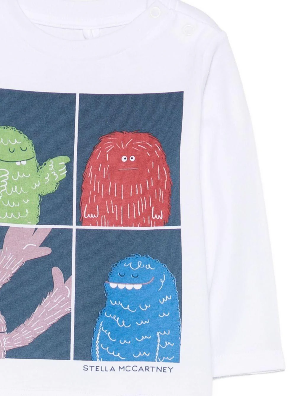 T-shirt per neonato Stella McCartney Kids bianco con stampa grafica - Image 2