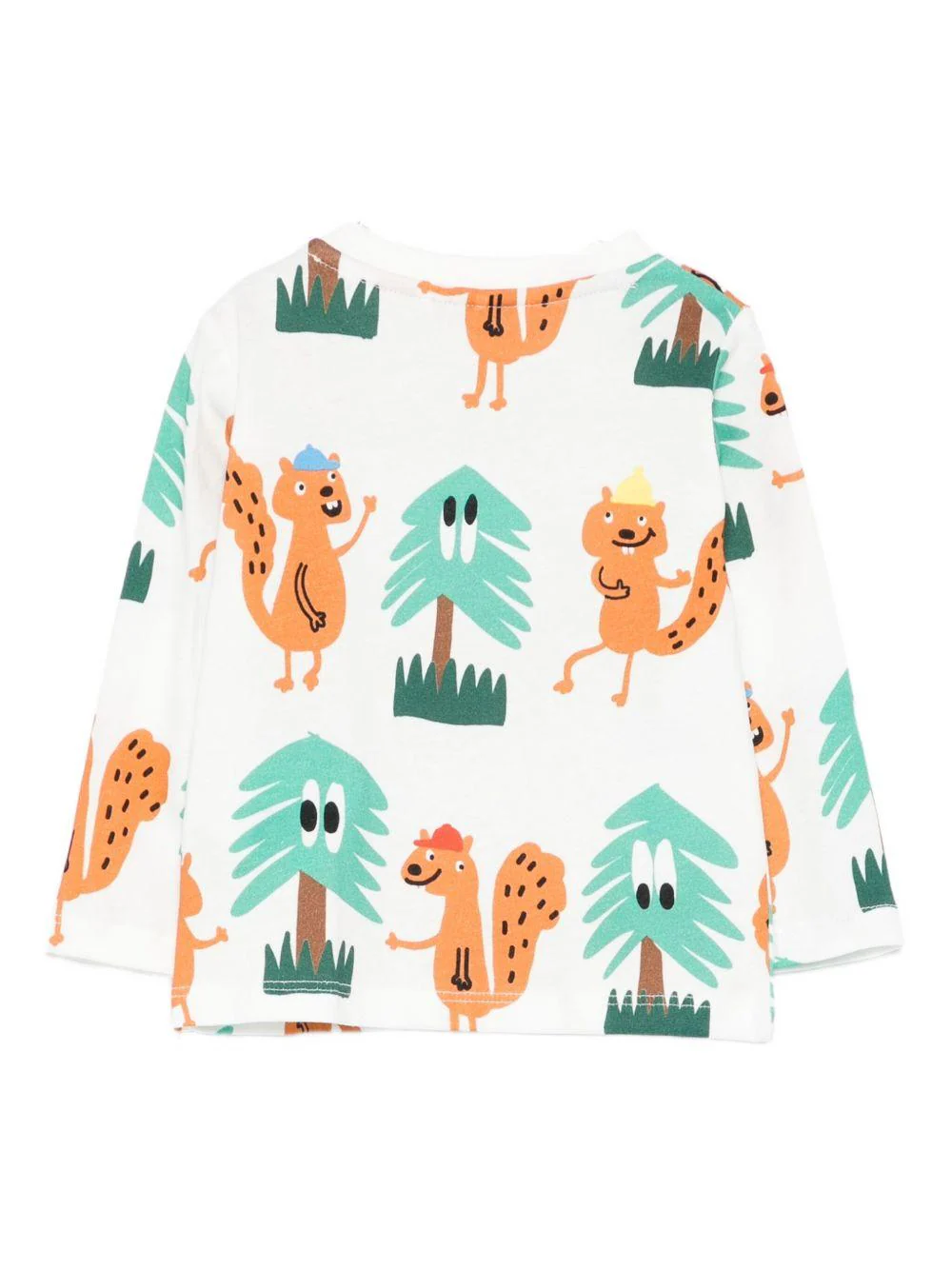 T-shirt per neonato Stella McCartney Kids bianco con stampa scoiattolo - Image 2