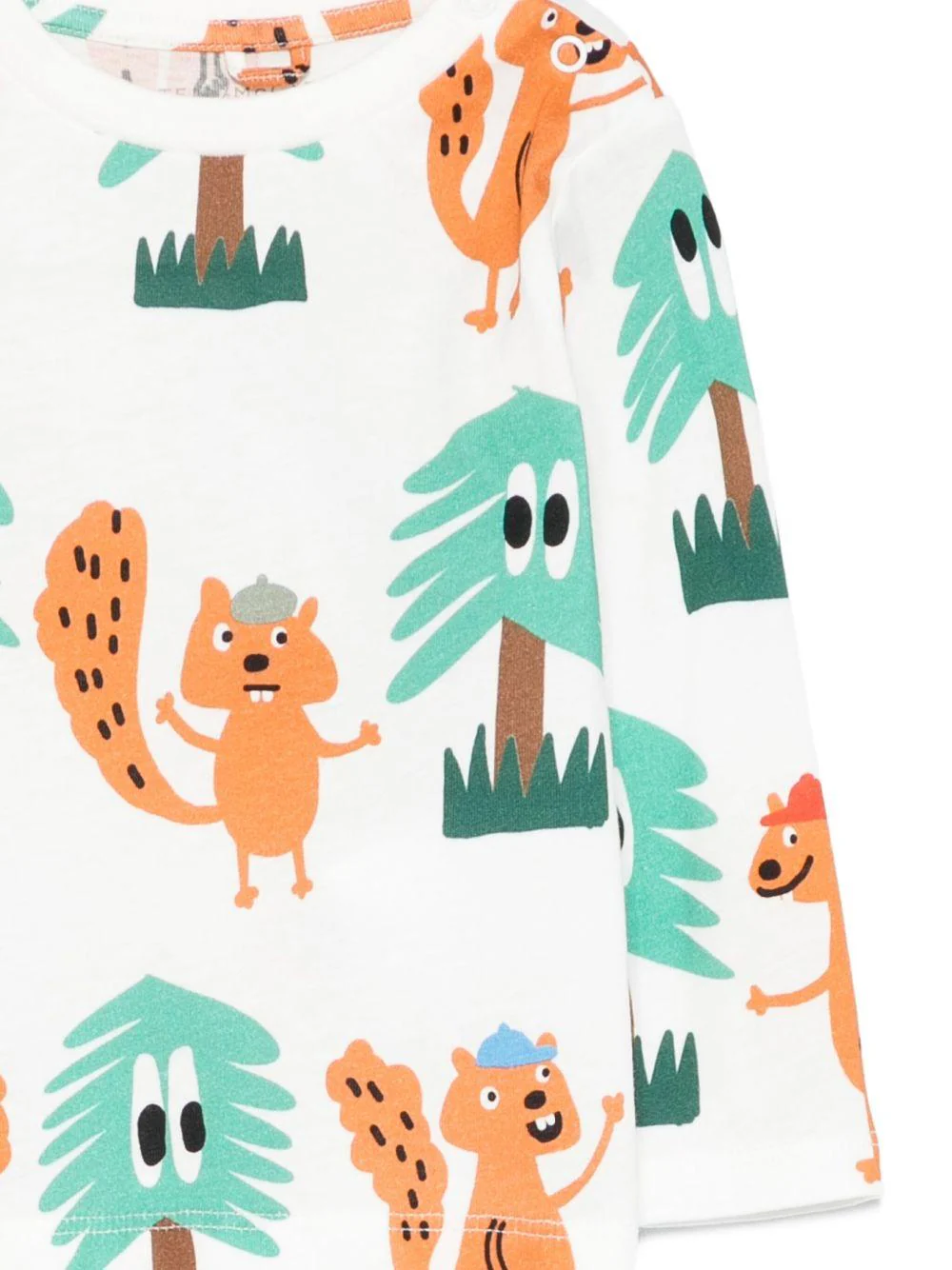 T-shirt per neonato Stella McCartney Kids bianco con stampa scoiattolo - Image 3