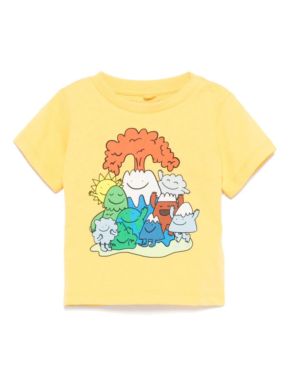 T-shirt per neonato Stella McCartney Kids giallo con stampa grafica
