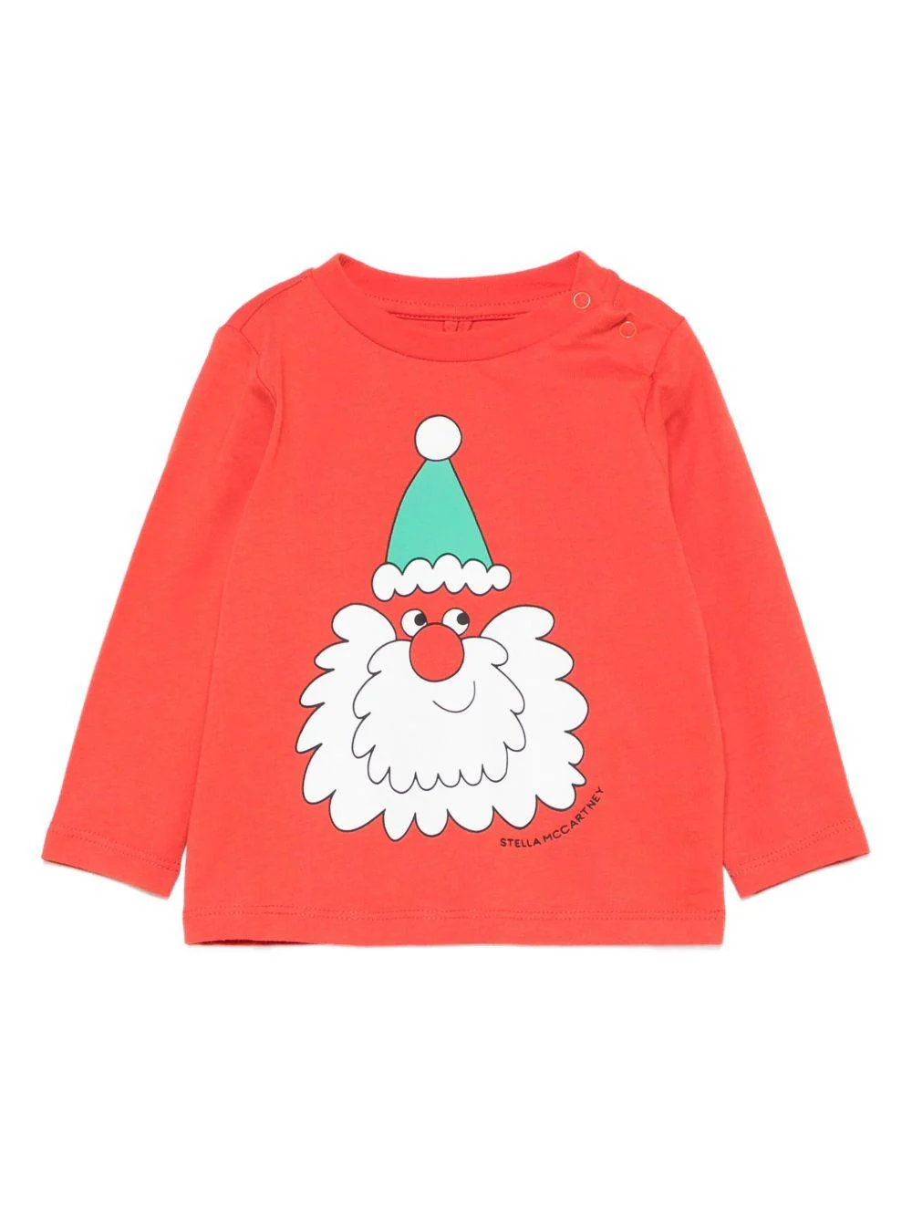 T-shirt per neonato Stella McCartney Kids rosso con stampa Santa