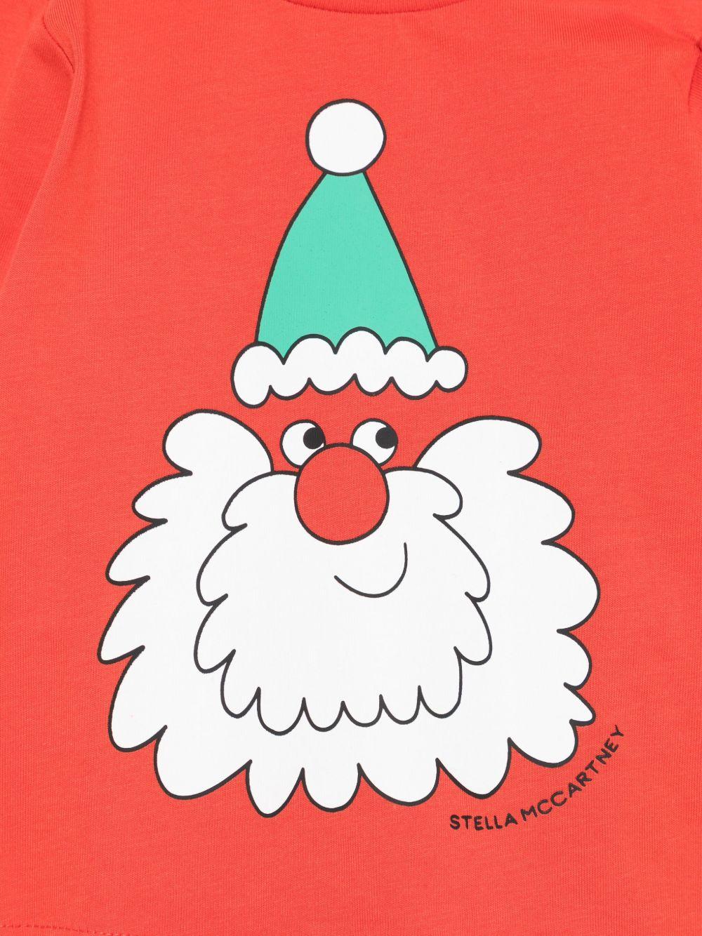 T-shirt per neonato Stella McCartney Kids rosso con stampa Santa - Image 2