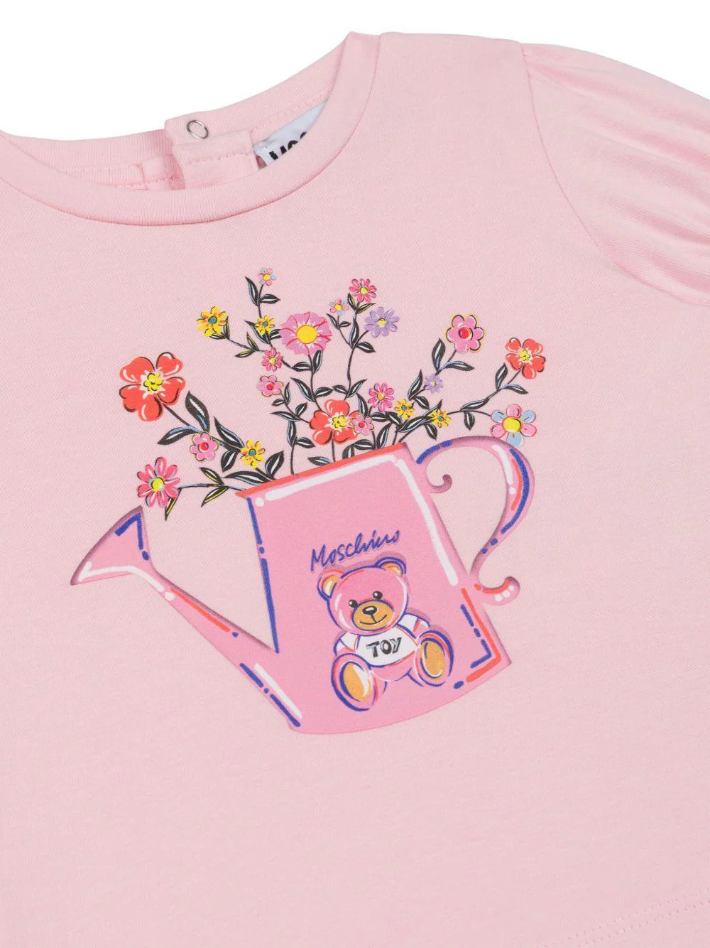 T-shirt Teddy Bear per neonato Moschino Kids rosa con girocollo - Image 3
