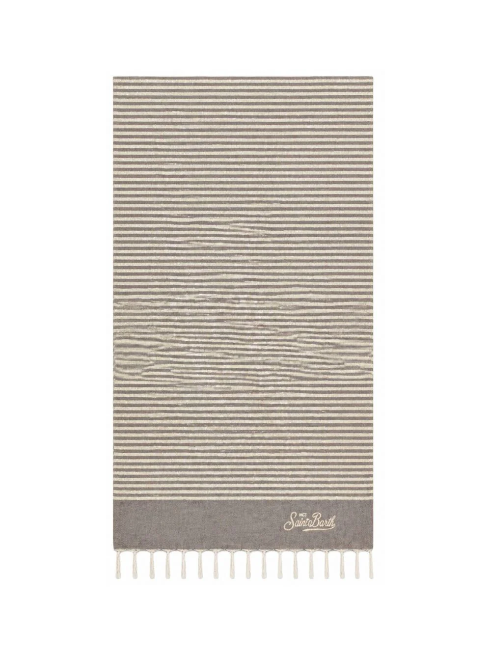 Telo mare MC2 Saint Barth beige e marrone con motivo a righe orizzontali - Image 4