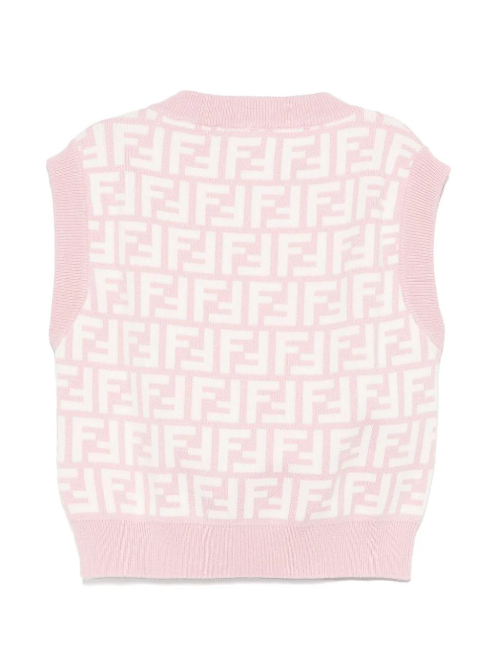 Top in maglia junior per neonata Fendi Kids rosa con orlo dritto - Image 2