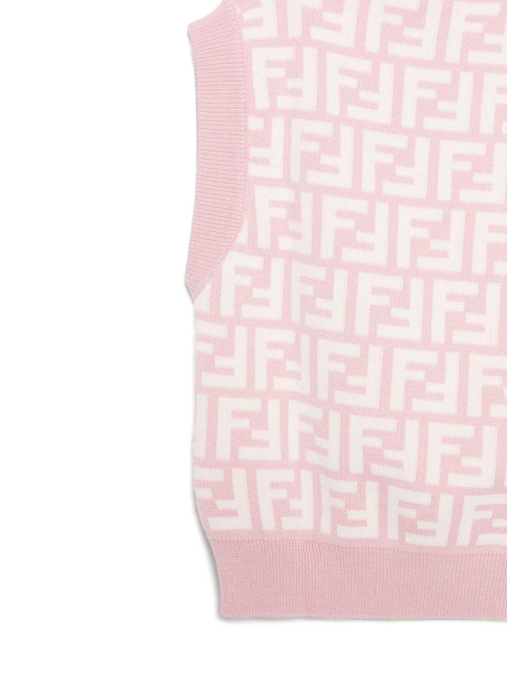 Top in maglia junior per neonata Fendi Kids rosa con orlo dritto - Image 3