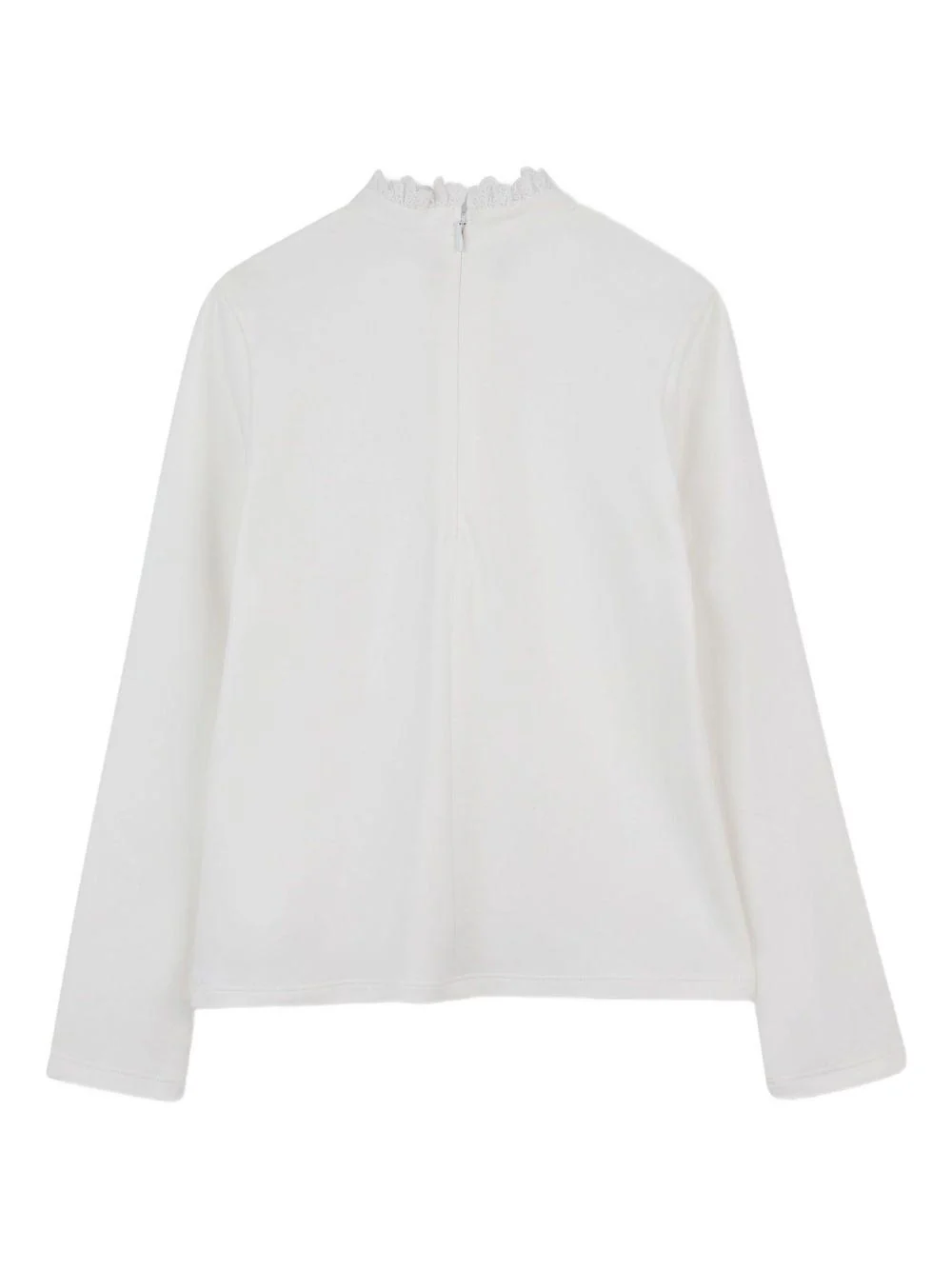 Top per bambina Chloé Kids bianco a collo alto con ruches - Image 2