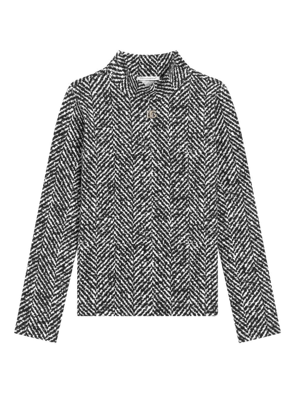 Top per bambina Dolce & Gabbana Kids nero a collo alto